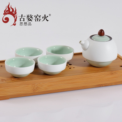 古婺窯火 一壺四杯竹茶盤