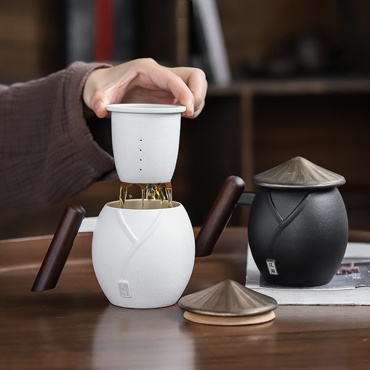 耐熱過濾辦公杯茶日式