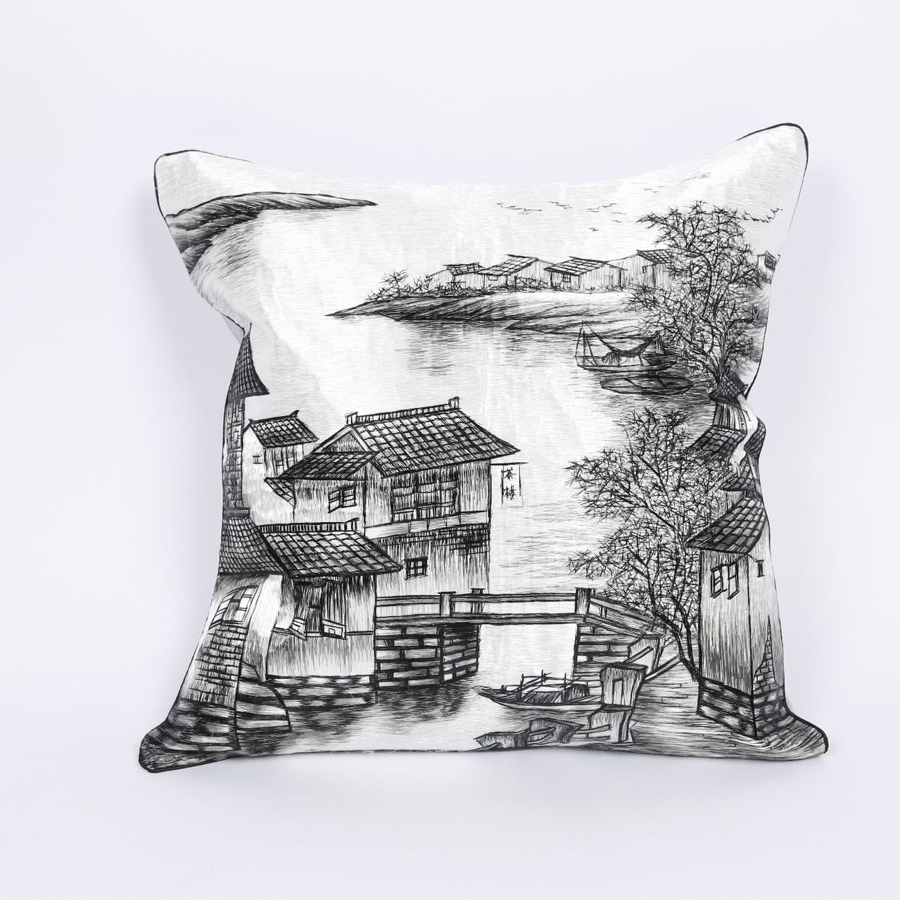 真絲抱枕古典中國風